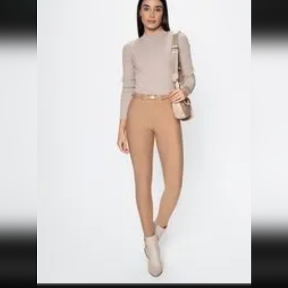 Studio F mocha leggings with buckle Size 2 - Picture 2 of 4